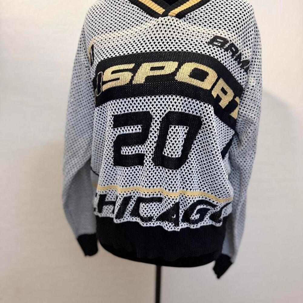 Y2K Andreilee motocross racing jersey knit sweater m